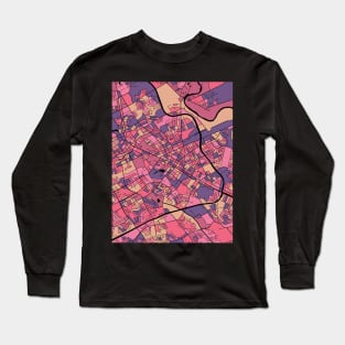 Kitchener Map Pattern in Purple & Pink Long Sleeve T-Shirt